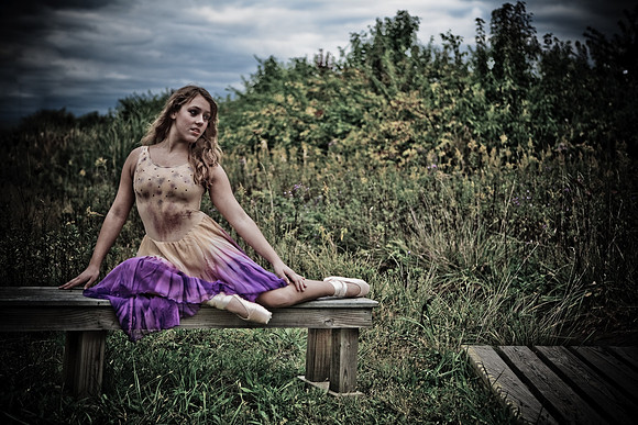 Dancer on Bench in Field